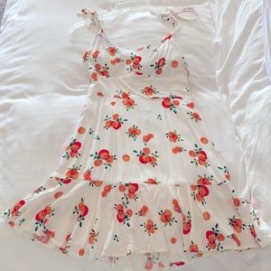 Flirty White Sundress with Oranges